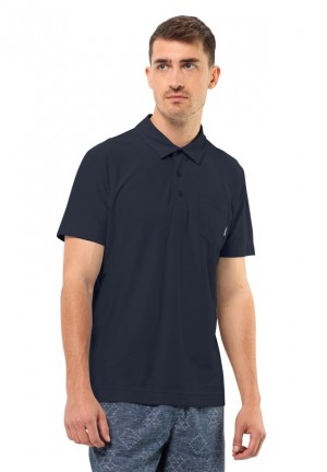 Polos Jack Wolfskin Terral Homme Bleu Marine | 17959457