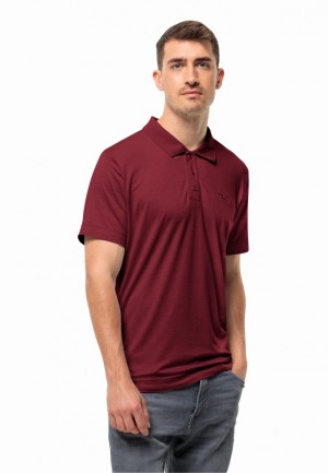 Polos Jack Wolfskin Travel Homme Rouge | 83695594