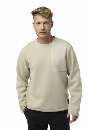 Pulls Jack Wolfskin Wanderest Pullover Homme Beige | 82831634