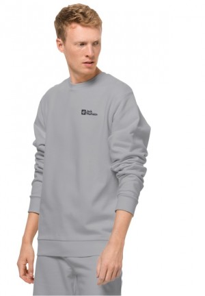 Sweats Jack Wolfskin Essential Crewneck Homme Grise | 55948162