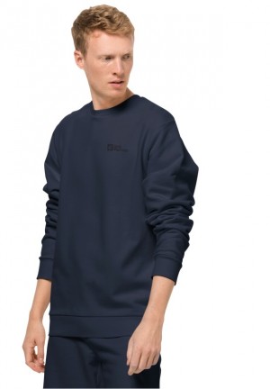 Sweats Jack Wolfskin Essential Crewneck Homme Bleu Marine | 22137789
