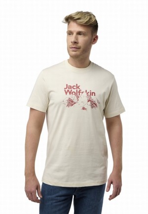 T Shirts Jack Wolfskin Bergblick Homme Blanche | 40124402