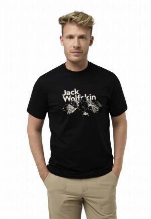 T Shirts Jack Wolfskin Bergblick Homme Noir | 77949580