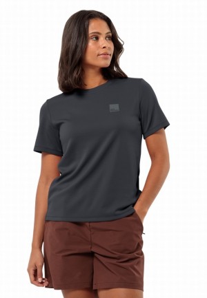 T Shirts Jack Wolfskin Bike Commute Femme Noir | 48815345