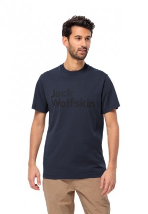 T Shirts Jack Wolfskin Brand Homme Bleu Marine | 76182978