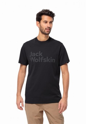 T Shirts Jack Wolfskin Brand Homme Noir | 91457631
