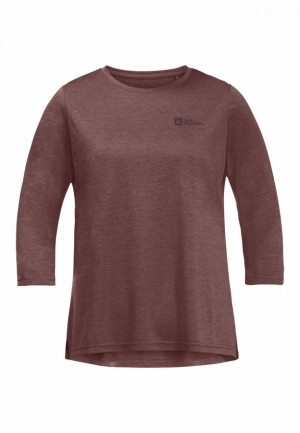 T Shirts Jack Wolfskin Crosstrail 3/4 Femme Rouge | 76394321
