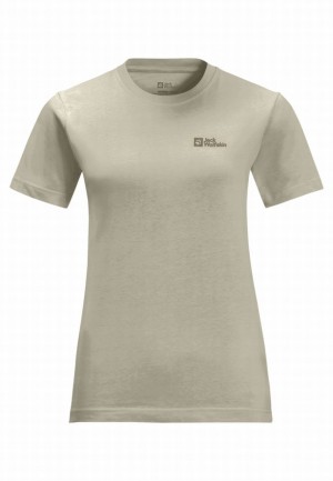 T Shirts Jack Wolfskin Essential Femme Grise | 27760746