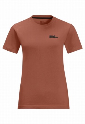 T Shirts Jack Wolfskin Essential Femme Rouge | 78891698