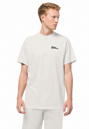 T Shirts Jack Wolfskin Essential Homme Blanche | 97887048