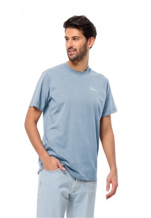 T Shirts Jack Wolfskin Essential Homme Bleu | 12527197