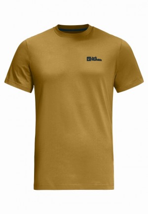 T Shirts Jack Wolfskin Essential Homme Jaune | 23705616