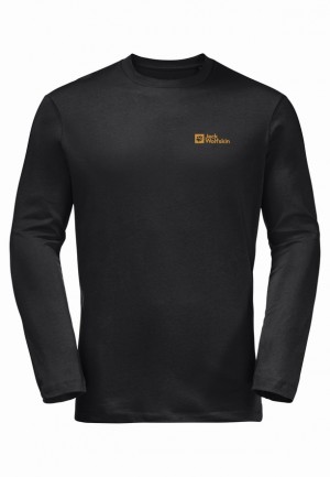 T Shirts Jack Wolfskin Essential Longsleeve Homme Noir | 30283369