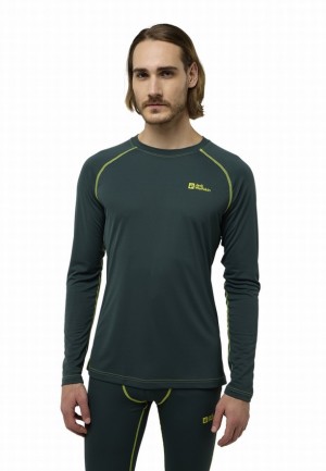 T Shirts Jack Wolfskin Infinite Light Ls Homme Vert | 19719989