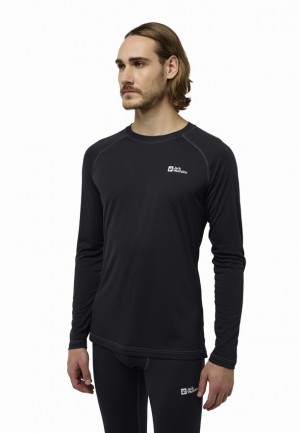 T Shirts Jack Wolfskin Infinite Light Ls Homme Noir | 61197959