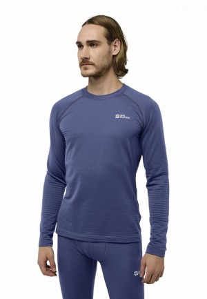 T Shirts Jack Wolfskin Infinite Warm Ls Homme Bleu Marine | 94317576