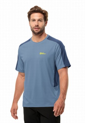 T Shirts Jack Wolfskin Narrows Homme Bleu | 14775628