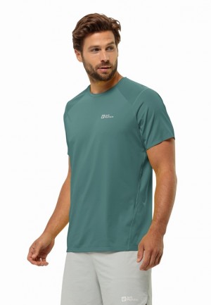 T Shirts Jack Wolfskin Prelight Chill Homme Vert | 81506180