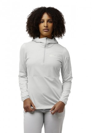 T Shirts Jack Wolfskin Prelight Trail Hoody Femme Grise | 46898337