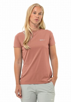 T Shirts Jack Wolfskin Prelightrail Femme Rose | 71545103