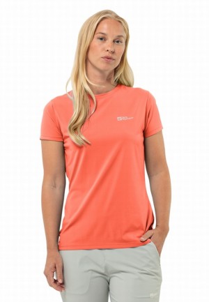 T Shirts Jack Wolfskin Prelightrail Femme Orange | 30394288