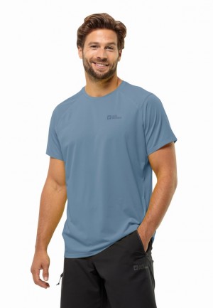 T Shirts Jack Wolfskin Prelightrail Homme Bleu | 38190795