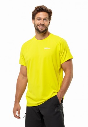 T Shirts Jack Wolfskin Prelightrail Homme Jaune | 91256042