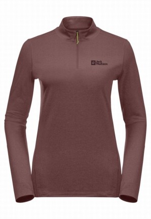 T Shirts Jack Wolfskin Skyhermal Hz Femme Rouge | 71052134