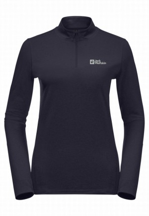 T Shirts Jack Wolfskin Skyhermal Hz Femme Bleu Marine | 94419025