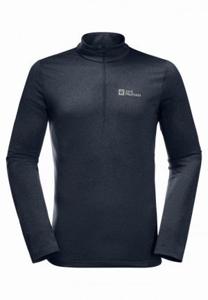 T Shirts Jack Wolfskin Skyhermal Hz Homme Bleu Marine | 41818366