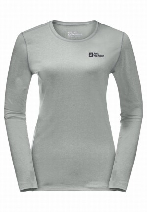 T Shirts Jack Wolfskin Skyhermal L/s Femme Grise | 45017106