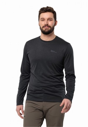 T Shirts Jack Wolfskin Skyhermal L/s Homme Noir | 76888975
