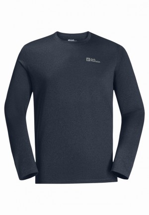 T Shirts Jack Wolfskin Skyhermal L/s Homme Bleu Marine | 37837973