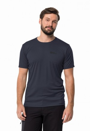 T Shirts Jack Wolfskin Tech Homme Bleu Marine | 54104363