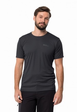 T Shirts Jack Wolfskin Tech Homme Noir | 13435275