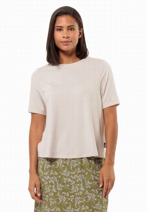 T Shirts Jack Wolfskin Travel Femme Blanche | 92303727