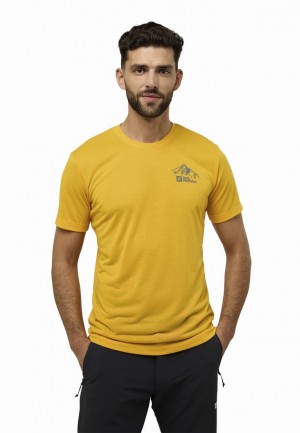 T Shirts Jack Wolfskin Vonnan Graphic Homme Jaune | 28976066