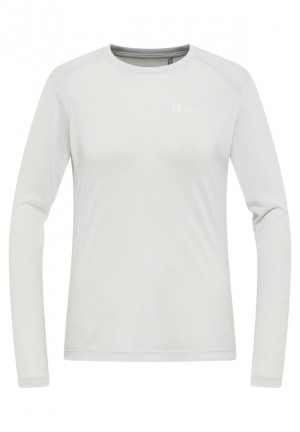 T Shirts Jack Wolfskin Vonnan Ls Femme Grise | 77823179