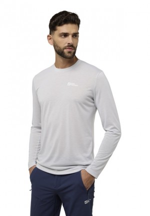 T Shirts Jack Wolfskin Vonnan Ls Homme Grise | 17359709