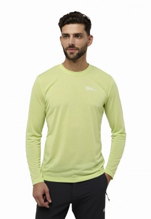 T Shirts Jack Wolfskin Vonnan Ls Homme Jaune | 48384413