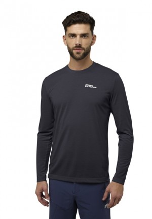 T Shirts Jack Wolfskin Vonnan Ls Homme Noir | 74950590