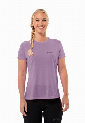 T Shirts Jack Wolfskin Vonnan S/s Femme Violette | 30962778