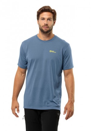 T Shirts Jack Wolfskin Vonnan S/s Homme Bleu | 53712899