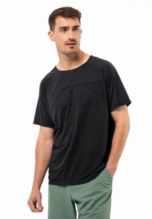 T Shirts Jack Wolfskin Wanderword Homme Noir | 57876263