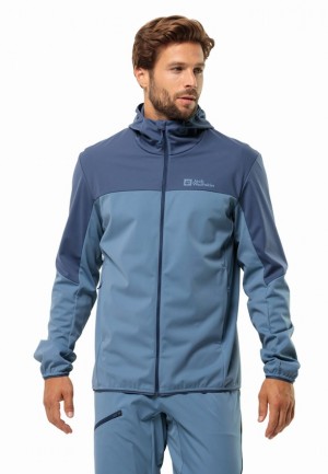 Veste Softshell Jack Wolfskin Feldberg Hoody Homme Bleu | 30406323