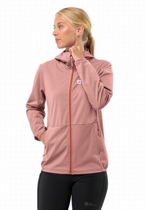 Veste Softshell Jack Wolfskin Feldberg Hoody Femme Rose | 97308729