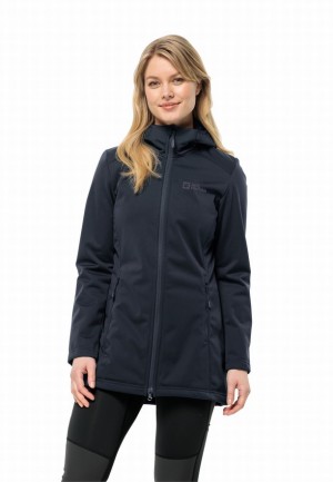 Veste Softshell Jack Wolfskin Windhain Femme Bleu Marine | 79132064