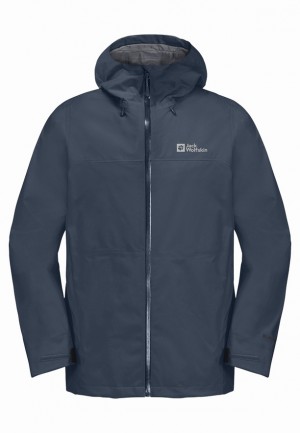 Vestes De Pluie Jack Wolfskin Highest Peak 3l Homme Bleu Marine | 28752937