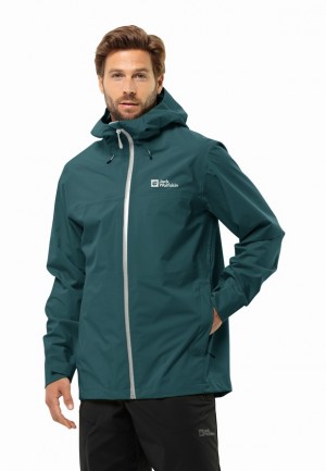 Vestes De Pluie Jack Wolfskin Highest Peak 3l Homme Turquoise | 16345152