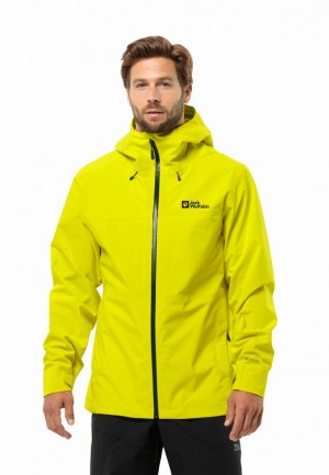Vestes De Pluie Jack Wolfskin Highest Peak 3l Homme Jaune | 21751469